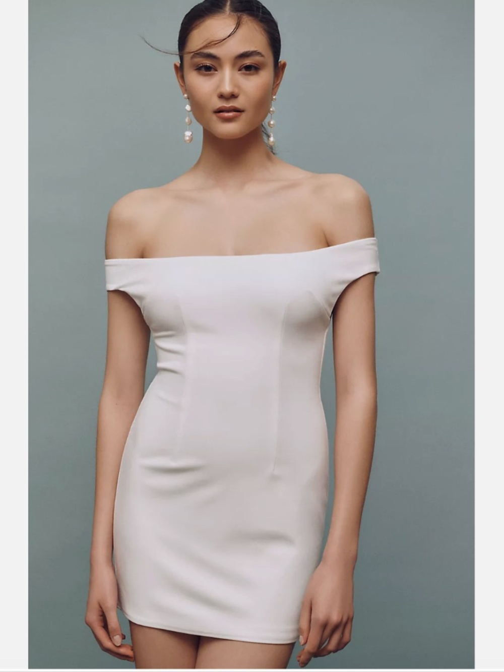 NWT ANTHROPOLOGIE KATIE MAY NANETTE OFF-THE-SHOULDER CREPE MINI DRESS